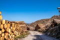 Timber stacks at Bonny Glen in County Donegal - Ireland Royalty Free Stock Photo