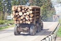 Timber transport cerry wooden logs