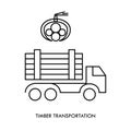 Timber transportation icon