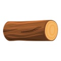 Timber tree trunk icon, cartoon style