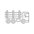 Timber truck line outline icon