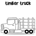 Timber truck transportation vector art