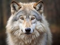 Ai Generated illustration Wildlife Concept of Timber Wolf (Canis lupus) Stare Royalty Free Stock Photo