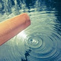 Timber wood greenland kayak paddle with water ripples and circle