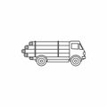 Timber wood truck icon, outline style