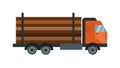 Timber wood truck vector illustration isolated
