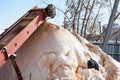 Timber at work. Lumber stockpiled. The boards are stacked. Boards for sale in stock