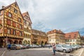 Timbered houses in the streets of Colmar city.