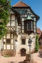 Timberframe house at castle Wartburg Royalty Free Stock Photo