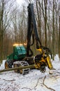 Timberjack forest machin in a forest in austria