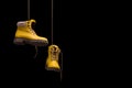 Timberland boots yellow on a black background Royalty Free Stock Photo