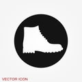 Timberland vector icon. Minimalist vector illustration of unisex modern shoes isolated on background