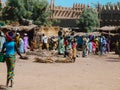 Timbuktu, Mali, Africa - February 3, 2008: Street view of the city of Timbuktu in Mali Africa. on market day, where artisans and