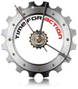Time for Action - Metallic Gear Royalty Free Stock Photo