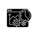 Time analysis black glyph icon