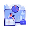 Time and attendance tracking system abstract concept vector illustration.