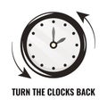 Time back vector icon. Turn the clocks back Royalty Free Stock Photo