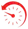 Time Backward Triangle Mocaic Icon