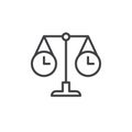 Time balance scale line icon