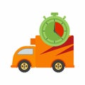 Time Based Delivery icon vector image. Royalty Free Stock Photo