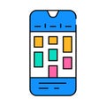 time blocking app management icon color illustration