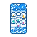 time blocking app management icon doodle illustration