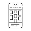 time blocking app management line icon vector illustration
