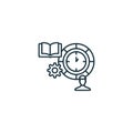 Time blocking outline icon. Monochrome simple sign from productivity collection. Time blocking icon for logo, templates