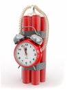 Time bomb with alarm clock detonator. Dynamit Royalty Free Stock Photo