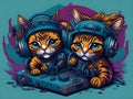 time bomb, centered, isometric, t-shirt art ready to print highly detailed colourful graffiti illustration of Kittens