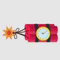 Time bomb explosive isolated vector illustration