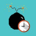 Time bomb icon. Deadline, explosion danger concept Royalty Free Stock Photo