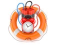 Time bomb with life buoy Royalty Free Stock Photo