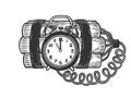 Time bomb sketch engraving vector Royalty Free Stock Photo