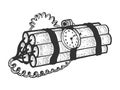 Time bomb sketch engraving vector Royalty Free Stock Photo