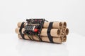 Time bomb with a working electronic clockwork Royalty Free Stock Photo
