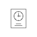 Time, book, clock icon. Simple line, outline vector of icons for ui and ux, website or mobile application Royalty Free Stock Photo