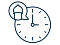 Time callprayer adzan islam single isolated icon with outline style