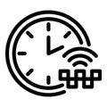 Time carsharing icon, outline style