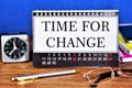 Time for change for the better, overcoming obstacles and life difficulties. In the modern business world conditions inevitably Royalty Free Stock Photo