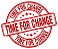 Time for change red grunge round vintage stamp Royalty Free Stock Photo