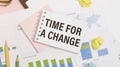 Time for Change text on notepad Royalty Free Stock Photo
