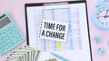 Time for Change text on notepad Royalty Free Stock Photo