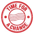 TIME FOR A CHANGE text on red round postal stamp sign Royalty Free Stock Photo