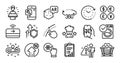 Time change, Washing machine and 360 degrees line icons set. Vector