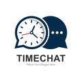 Time chat logo design icon.