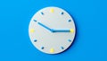 Time clock analog white on pastel blue background, modern minimal style for banner