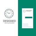 Time, Clock, Cleaning Grey Logo Design and Business Card Template Royalty Free Stock Photo
