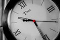 Time clock concept with red dot point Royalty Free Stock Photo