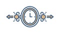Time Clock Flow Icon Vector, Productivity and Efficiency Symbol, vector design Generative AI Royalty Free Stock Photo